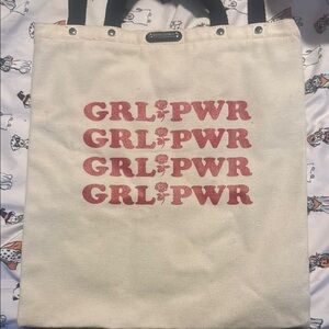 Canvas Tote Bag with GRL PWR Print